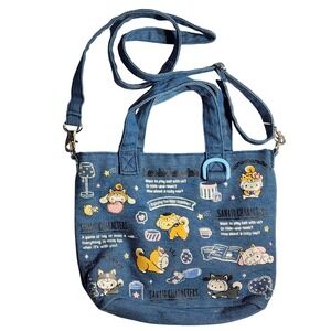 Sanrio Shiba Inu Denim Tote Shoulder Bag Hello Kitty My melody Cinnamoroll